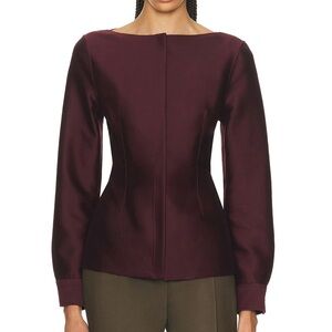 Adam Lippes aubergine Souline blouse